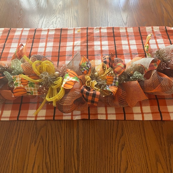Fall Thanksgiving Autumn 9’ Fireplace Door GARLAND Pumpkin MATCH WREATH AVAIL - Picture 5 of 9
